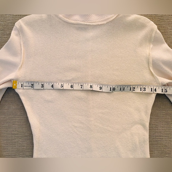 Free People We The Free JoJo Long Sleeve Top Ivory Color XS - Picture 9 of 12